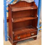 REPRODUCTION MAHOGANY BOOKCASE WITH SINGLE DRAWER