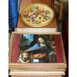 ASSORTED FRAMED PRINTS & DECORATIVE POTTERY DISH