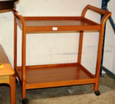 TEAK 2 TIER TROLLEY