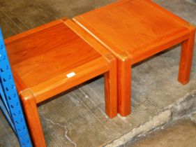 PAIR OF DANISH TEAK SQUARE OCCASIONAL TABLES