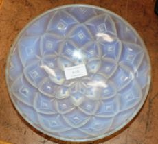 DECORATIVE IRIDESCENT GLASS BOWL IN THE STYLE OF LALIQUE MARKED MADE IN FRANCE