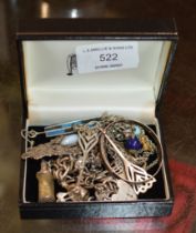 BOX WITH ASSORTED SILVER JEWELLERY