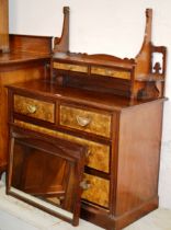 VICTORIAN MAHOGANY & WALNUT DRESSING CHEST