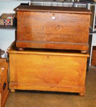 2 OLD WOODEN BLANKET BOXES