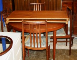 MID-CENTURY TEAK DINING TABLE WITH 4 CHAIRS