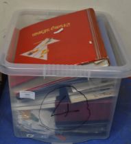 BOX WITH VARIOUS ALBUM FOLDERS & FIRST DAY COVERS
