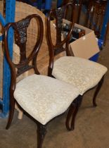 PAIR OF MAHOGANY PADDED CHAIRS