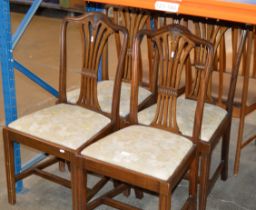 SET OF 4 MAHOGANY PADDED CHAIRS