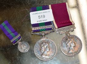 MEDAL DUO WITH MINIATURE MEDAL AWARDED TO 14469858 SGT D F SMALLS RDME
