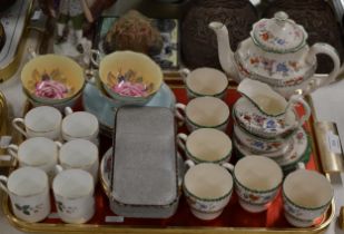 TRAY WITH GENERAL CERAMICS, WEDGWOOD COFFEE WARE, PARAGON TEA WARE ETC