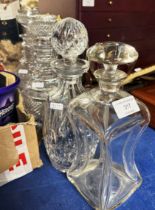 4 VARIOUS DECANTERS