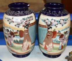 PAIR OF JAPANESE SATSUMA POTTERY VASES