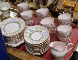 37 PIECES OF TUSCAN FLORAL TEA WARE