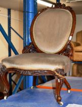 ORNATE VICTORIAN ROSEWOOD FRAMED CHAIR