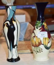 2 MODERN MOORCROFT POTTERY VASES