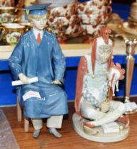 2 LLADRO FIGURE ORNAMENT, JESTER & 1 OTHER