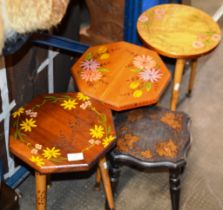 4 VARIOUS WOODEN STOOLS