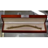 9 CARAT GOLD & DIAMOND BRACELET - APPROXIMATE WEIGHT = 18.5 GRAMS WITH APPROXIMATELY 2.2 CARATS IN
