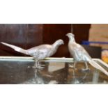 2 LARGE LONDON STERLING SILVER PHEASANT DISPLAYS - APPROXIMATE COMBINED WEIGHT = 1.308KG