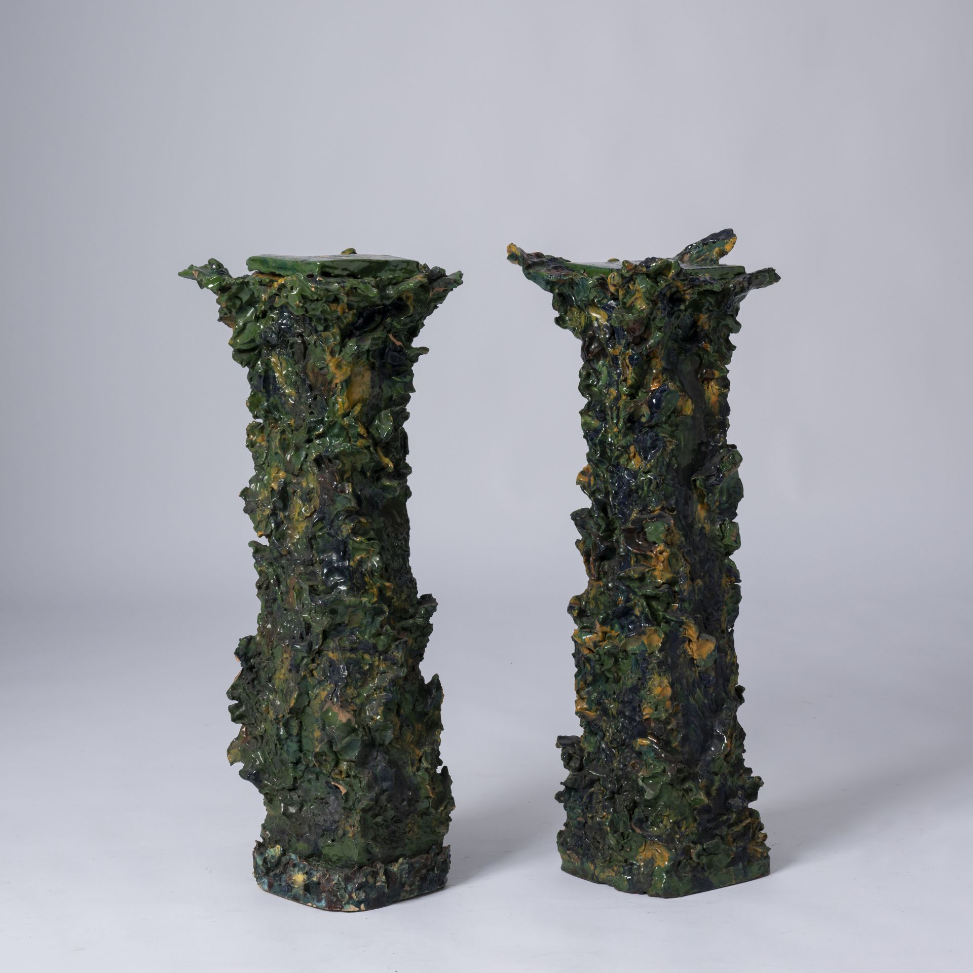 Coppia di colonne in ceramica policroma - Bild 2 aus 3