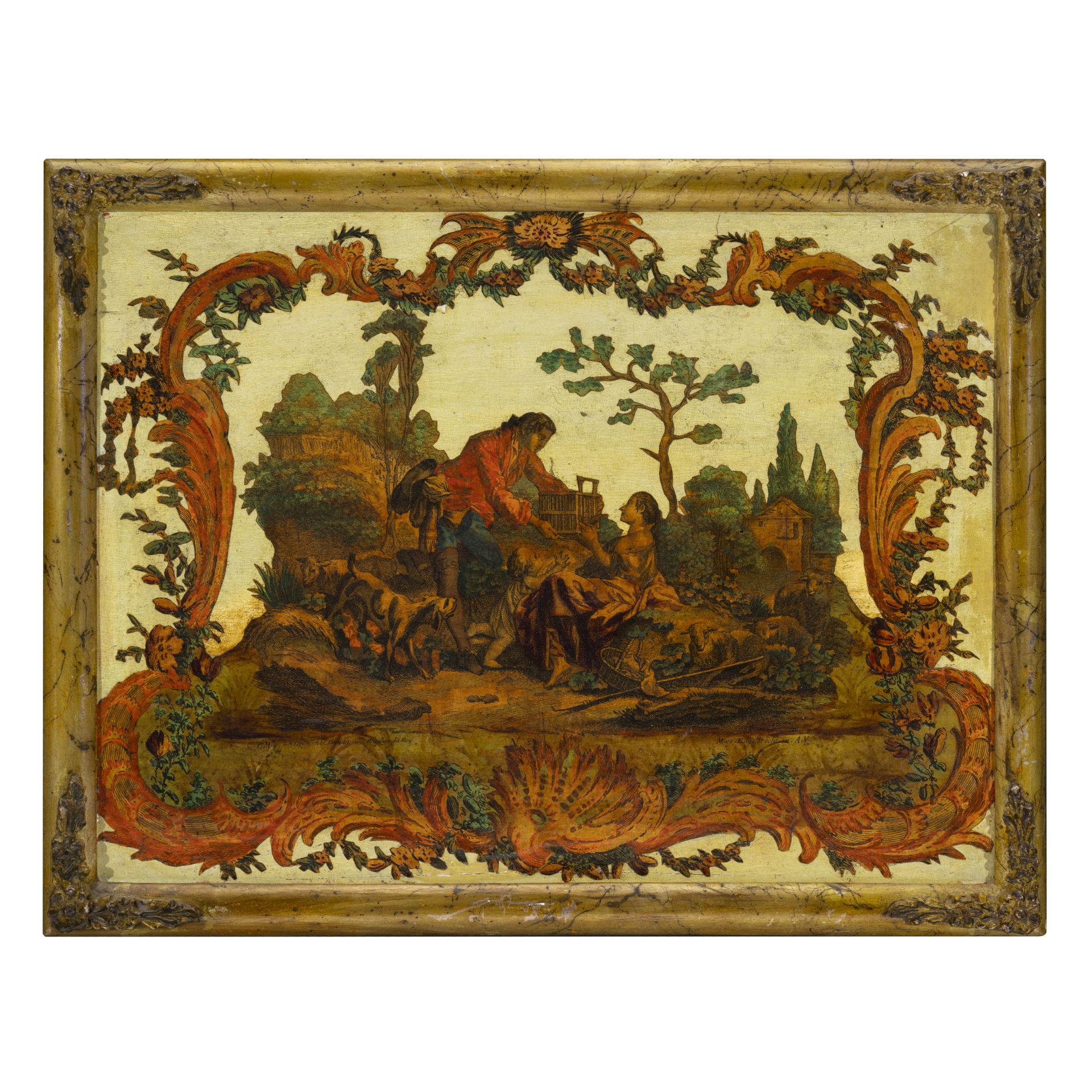 Due pannelli decorati ad arte povera, Piemonte, XVIII secolo - Bild 3 aus 7
