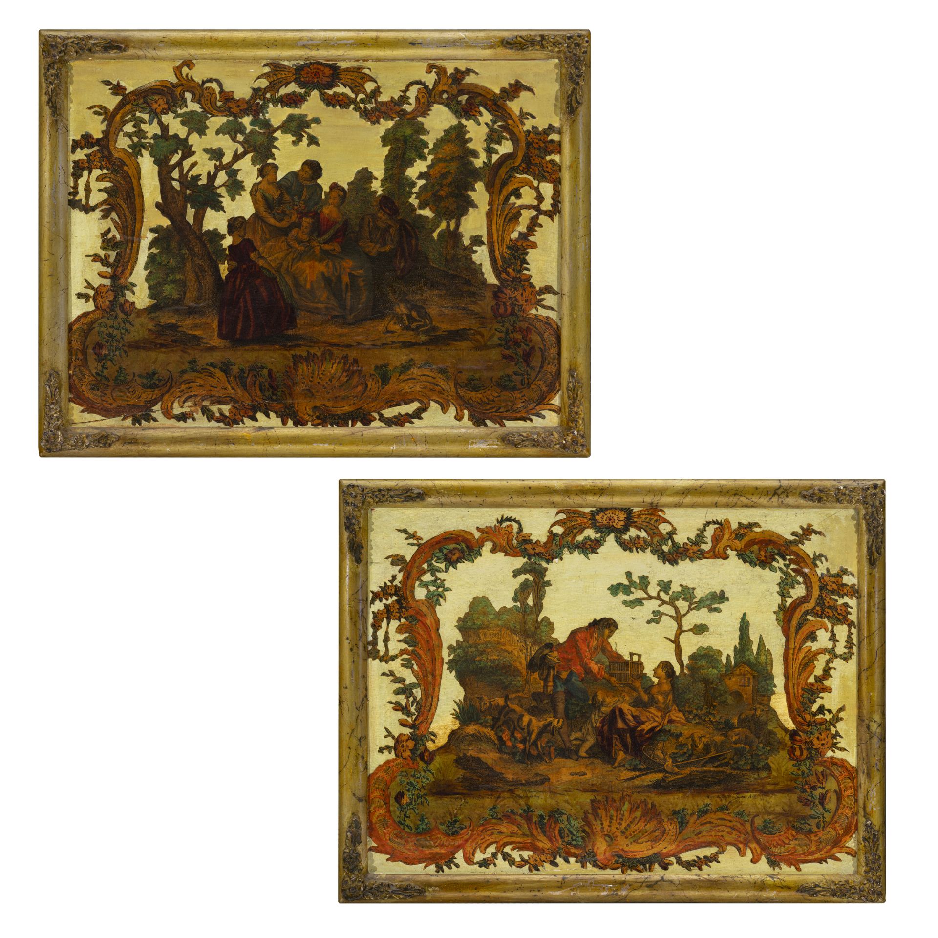 Due pannelli decorati ad arte povera, Piemonte, XVIII secolo