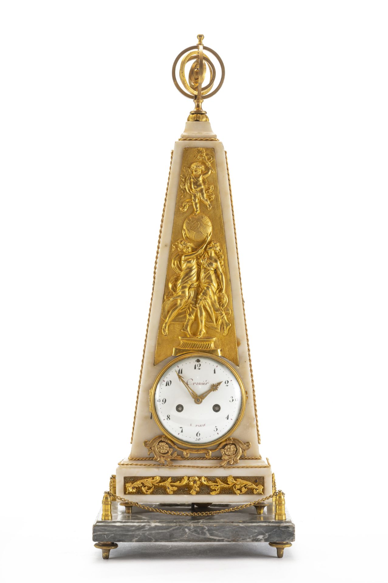 Orologio Luigi XVI a forma di obelisco