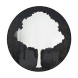 Specchio con decoro sagomato ad albero