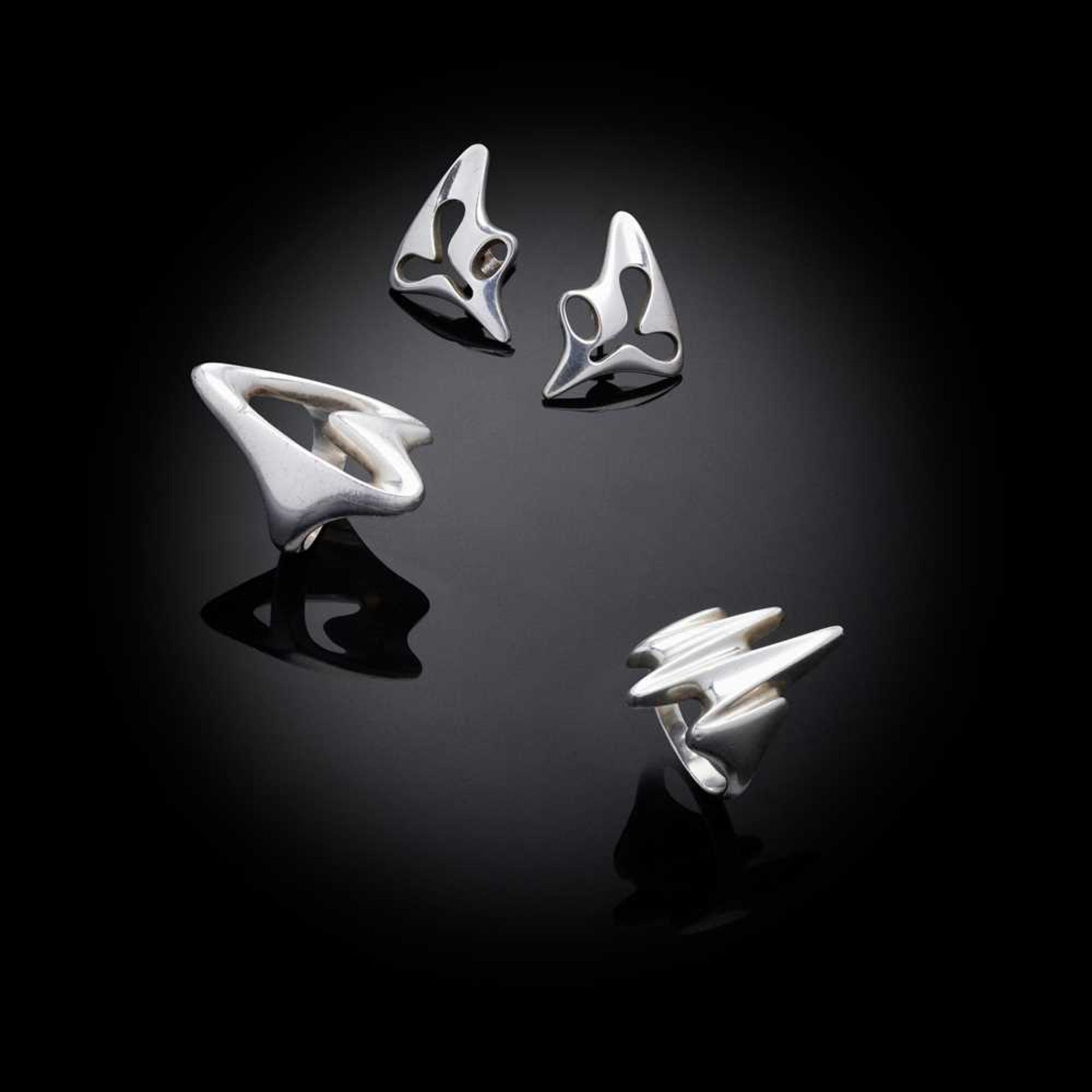 HENNING KOPPEL (DANISH 1918-1981) FOR GEORG JENSEN PAIR OF EARRINGS, CIRCA 1960