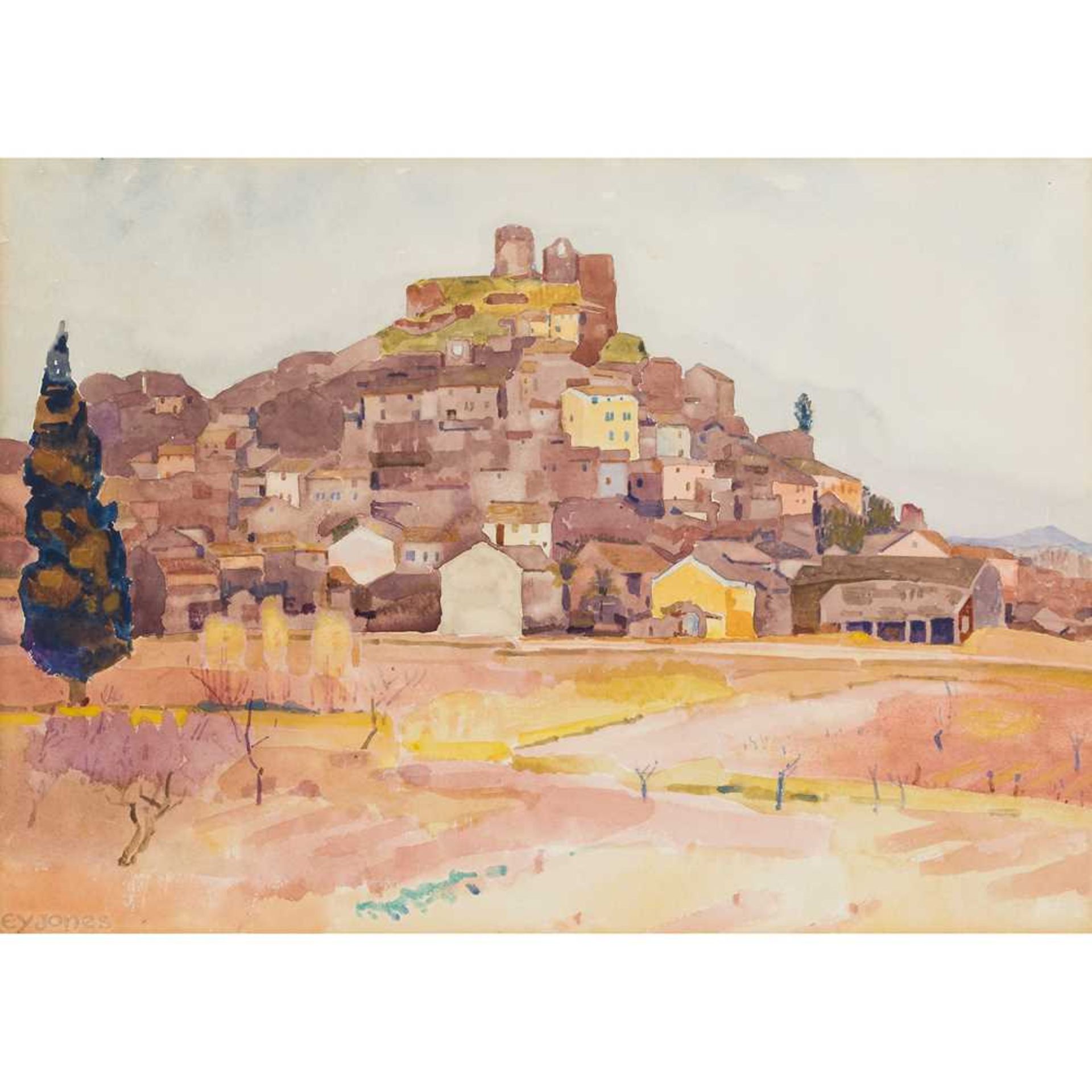 ERNEST YARROW JONES (BRITISH 1872-1951) PROVENCAL TOWN