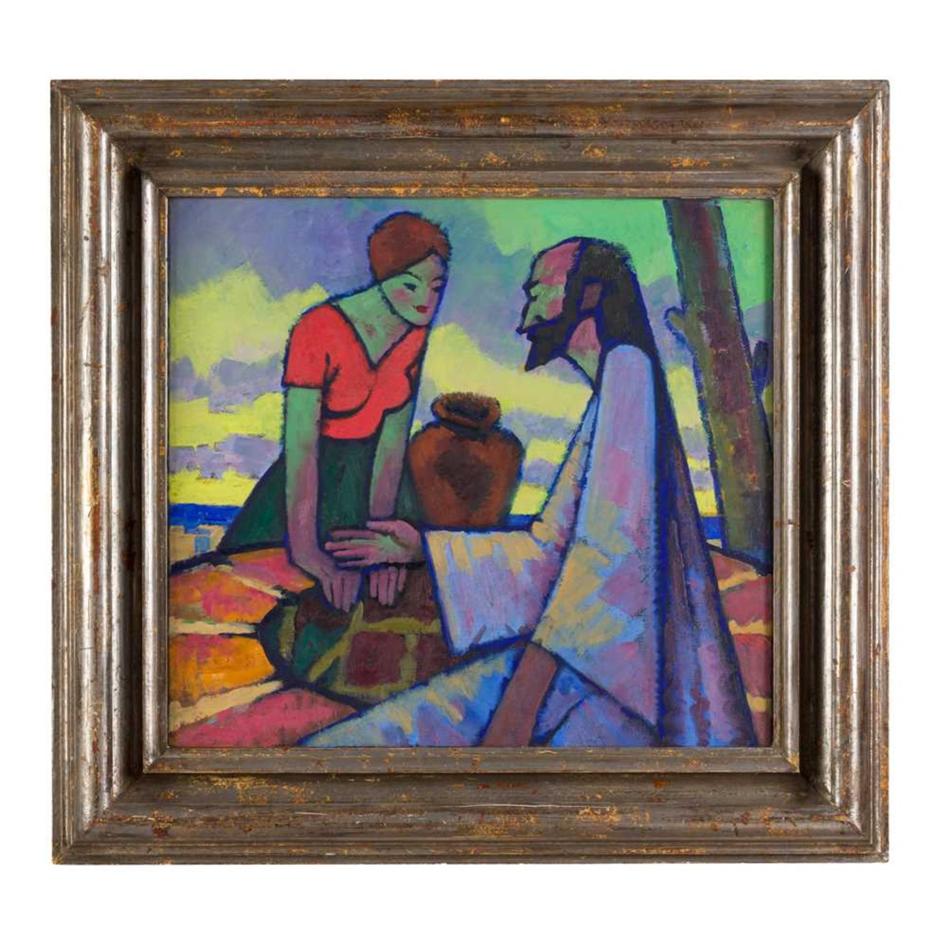 § ORLANDO GREENWOOD (BRITISH 1892-1989) CHRIST AT THE WELL - Image 2 of 3