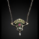 JULIUS DOLL, PFORZHEIM (ATTRIBUTED TO) JUGENDSTIL PENDANT NECKLACE, CIRCA 1900