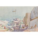 § SAMUEL JOHN LAMORNA BIRCH R.A., R.W.S., R.W.A. (BRITISH 1869-1955) NEAR LAMORNA COVE