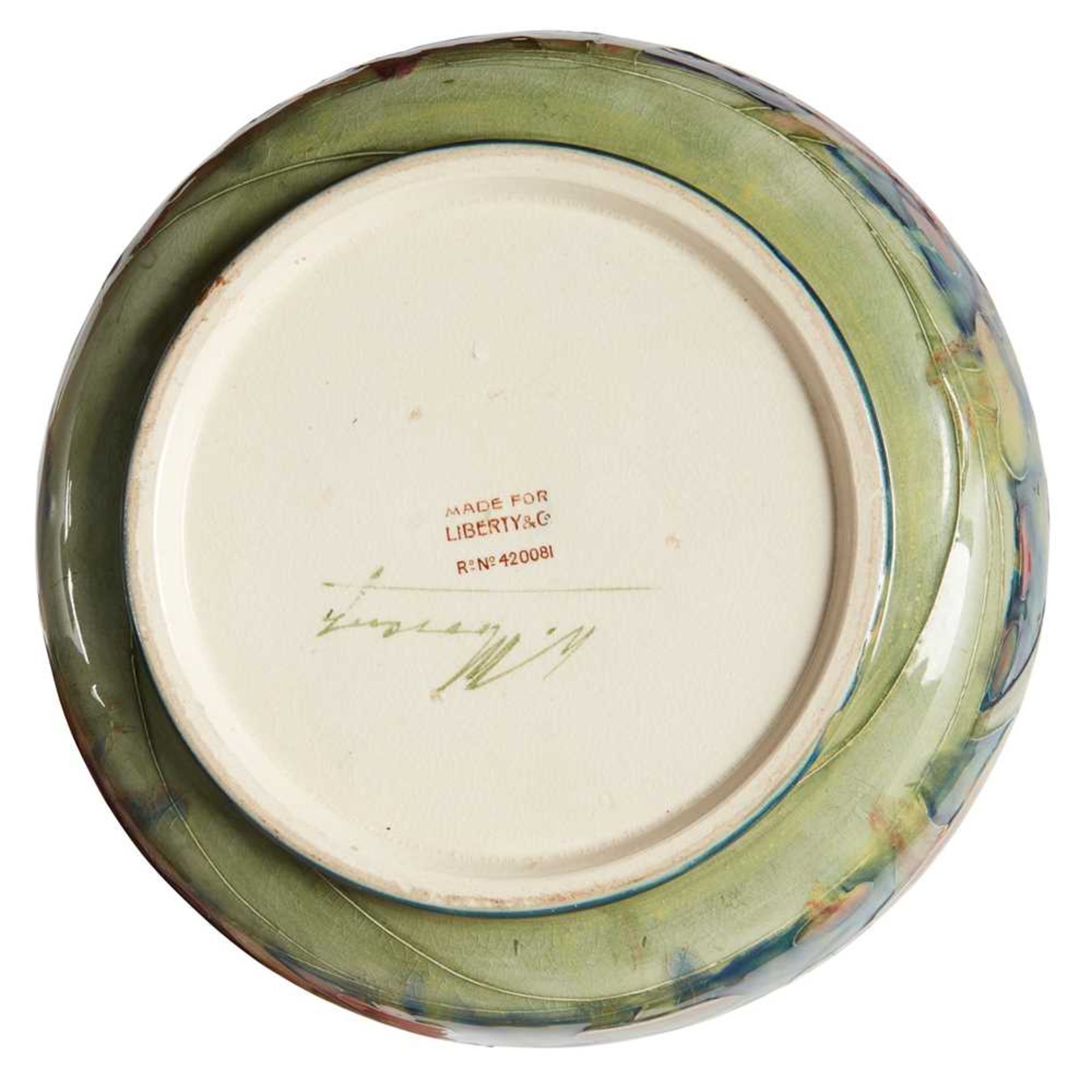 WILLIAM MOORCROFT (BRITISH 1872-1945) FOR LIBERTY & CO., LONDON 'CLAREMONT' FOOTED BOWL, CIRCA 190 - Image 4 of 4