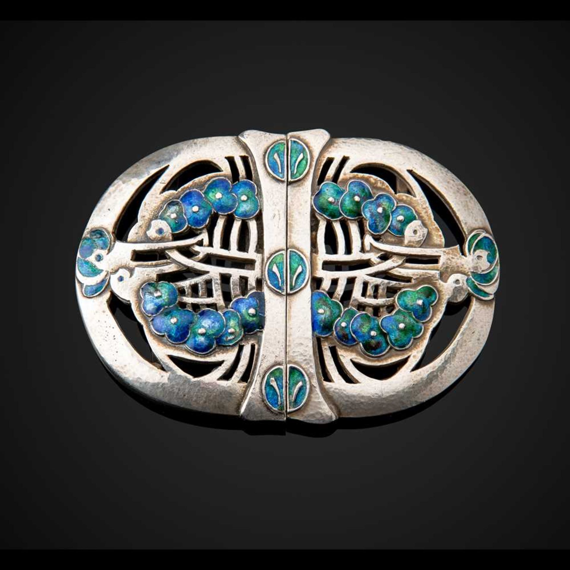 § JESSIE MARION KING (SCOTTISH 1875-1949) FOR LIBERTY & CO., LONDON BELT BUCKLE, BIRMINGHAM 1906