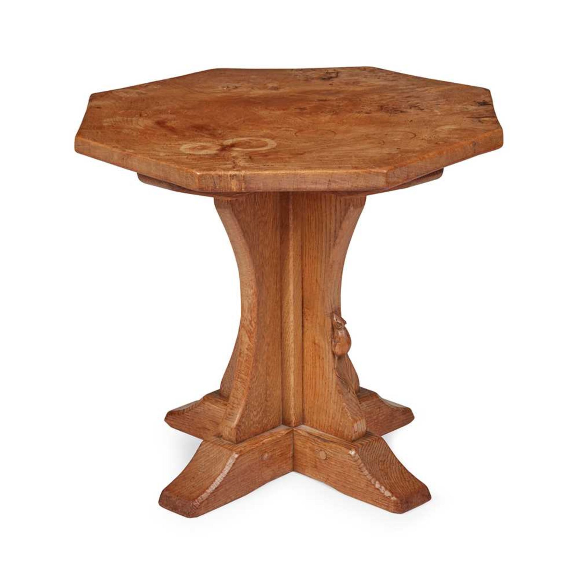 ROBERT 'MOUSEMAN' THOMPSON (BRITISH 1876-1955) OCTAGONAL TABLE, CIRCA 1930-40