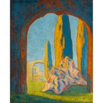 HORACE BRODZKY (AUSTRALIAN 1885-1969) RUINS OF HADRIAN'S VILLA, TIVOLI, 1911