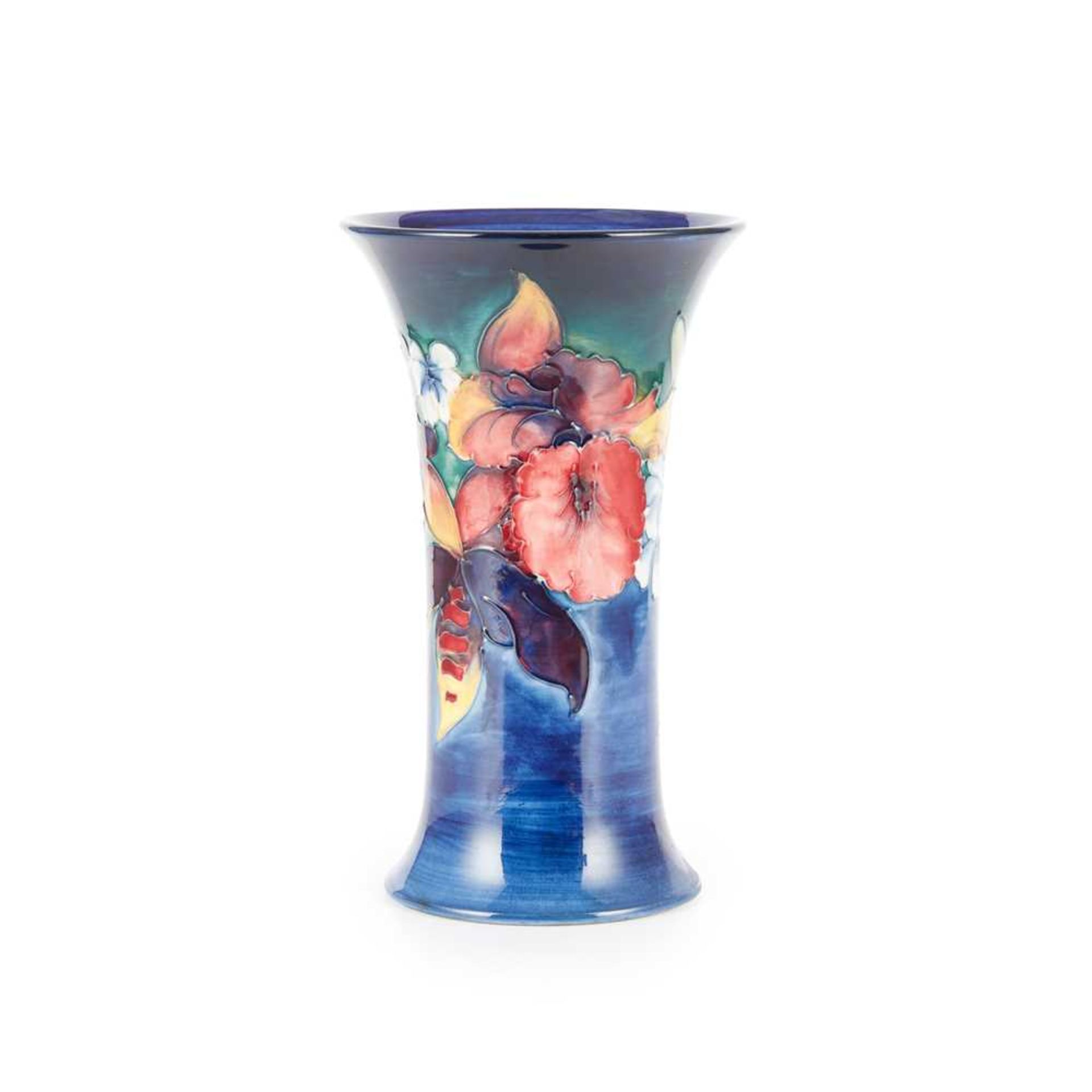 WILLIAM MOORCROFT (BRITISH 1872-1945) FOR MOORCROFT POTTERY 'ORCHID AND SPRING FLOWERS' VASE, CIR - Image 2 of 4