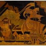 § SIR FRANK BRANGWYN R.A., R.W.S., R.B.A. (BRITISH 1867-1956) FOR ROWLEY GALLERY, LONDON THE GALLEON
