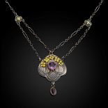 MURRLE, BENNETT & CO. LTD., LONDON PENDANT NECKLACE, CIRCA 1905-10