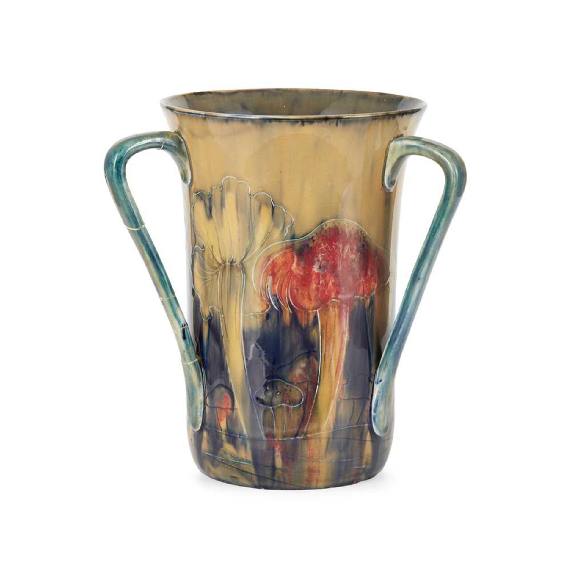 WILLIAM MOORCROFT (BRITISH 1872-1945) FOR MOORCROFT POTTERY, BURSLEM 'CLAREMONT' TYG, CIRCA 1914 - Image 3 of 5