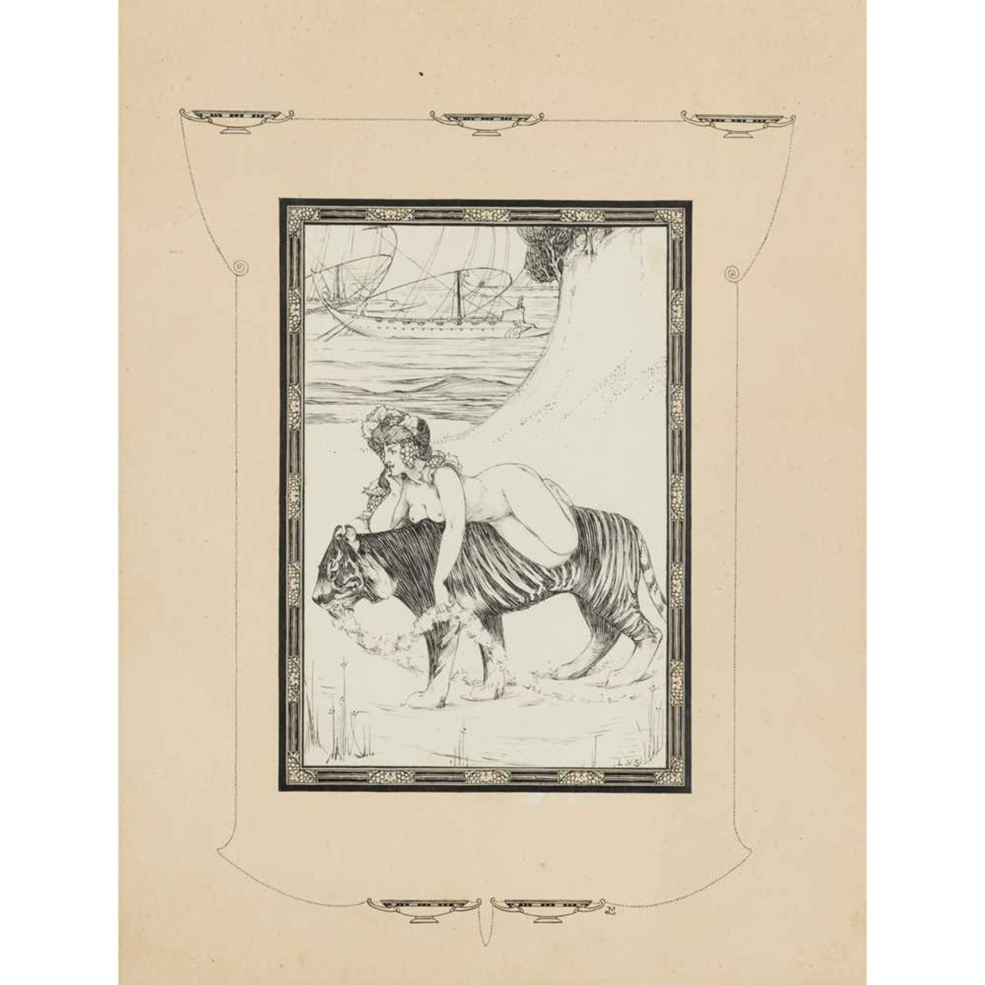 § LÉON-VICTOR SOLON (BRITISH 1872-1957) 'ARIANE', ILLUSTRATION FOR DE HEREDIA'S "LES TROPHEES", CIR - Image 2 of 7