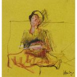 § EARL HAIG O.B.E., A.R.S.A (SCOTTISH 1918-2009) SEATED FIGURE