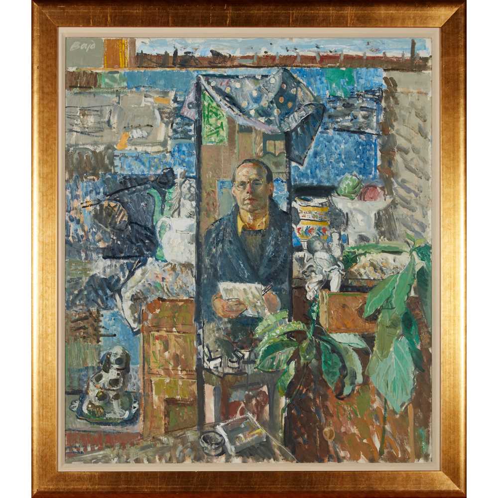 § JOHN G. BOYD R.P., R.G.I. (SCOTTISH 1940-2001) SELF-PORTRAIT AND STILL-LIFE - Image 2 of 3