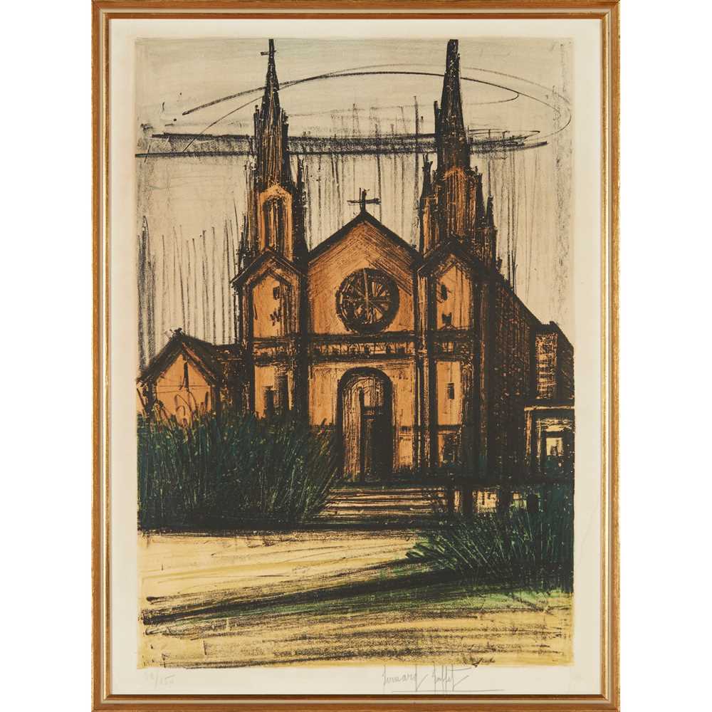 § BERNARD BUFFET (FRENCH 1928-1999) MISSION DOLORES CHURCH (FROM SAN FRANCISCO ALBUM) - 1966 - Image 2 of 3