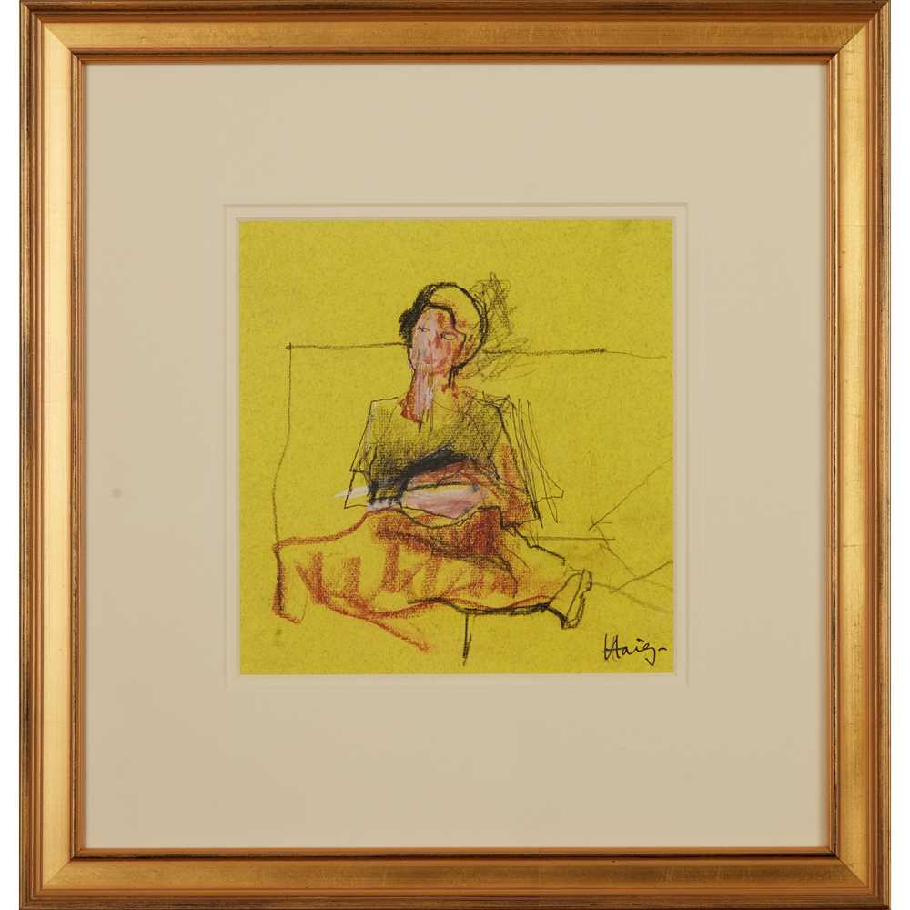 § EARL HAIG O.B.E., A.R.S.A (SCOTTISH 1918-2009) SEATED FIGURE - Image 2 of 3