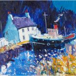 § JOHN LOWRIE MORRISON (JOLOMO) O.B.E. (SCOTTISH 1948-) NICK'S TUG ON THE CRINAN CANAL - 2000