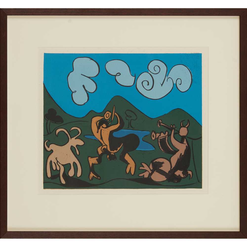 § PABLO PICASSO (SPANISH 1881-1973) TWO SATYRS AND GOAT - 1962 - Image 2 of 3