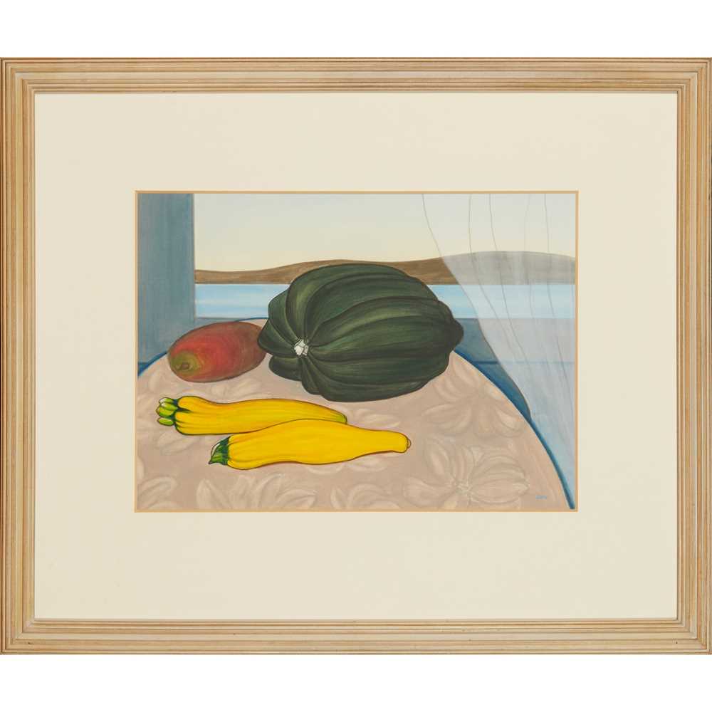 § BET LOW A.R.S.A., R.S.W., R.G.I. (SCOTTISH 1924-2007) STILL-LIFE WITH YELLOW COURGETTE - Image 2 of 3