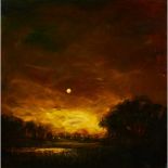 DAVID BIERK R.C.A. (AMERICAN/CANADIAN 1944-2002) EARTH EULOGUY - A DISTANT LIGHT, NIGHT MOON -1999